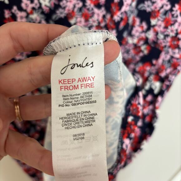 Joules Beth Jersey Knit Dress in Navy Ditsy Floral - Size US 14 - Picture 5 of 6